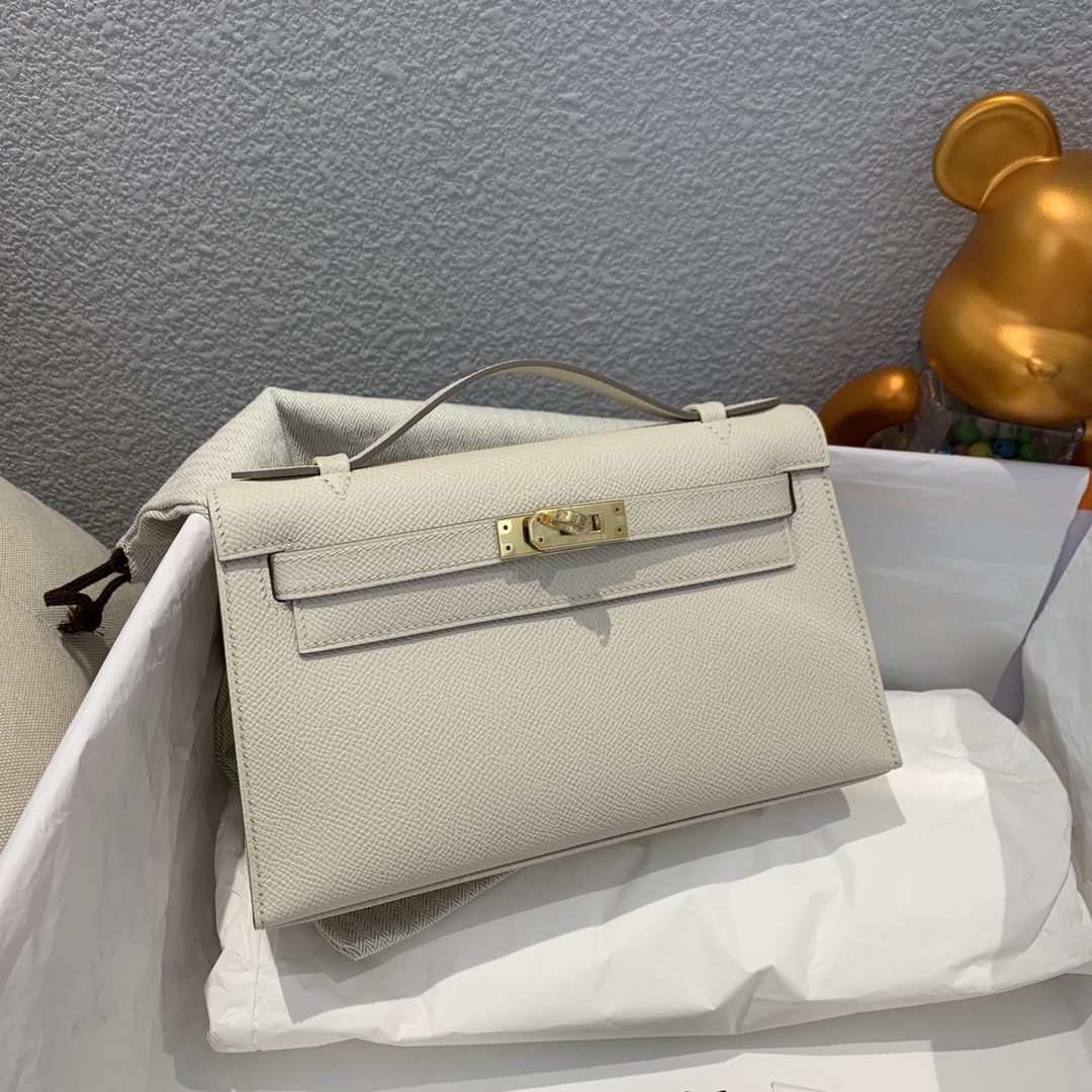 에르메스 미니 켈리백22 나타 화이트 금장 앱송